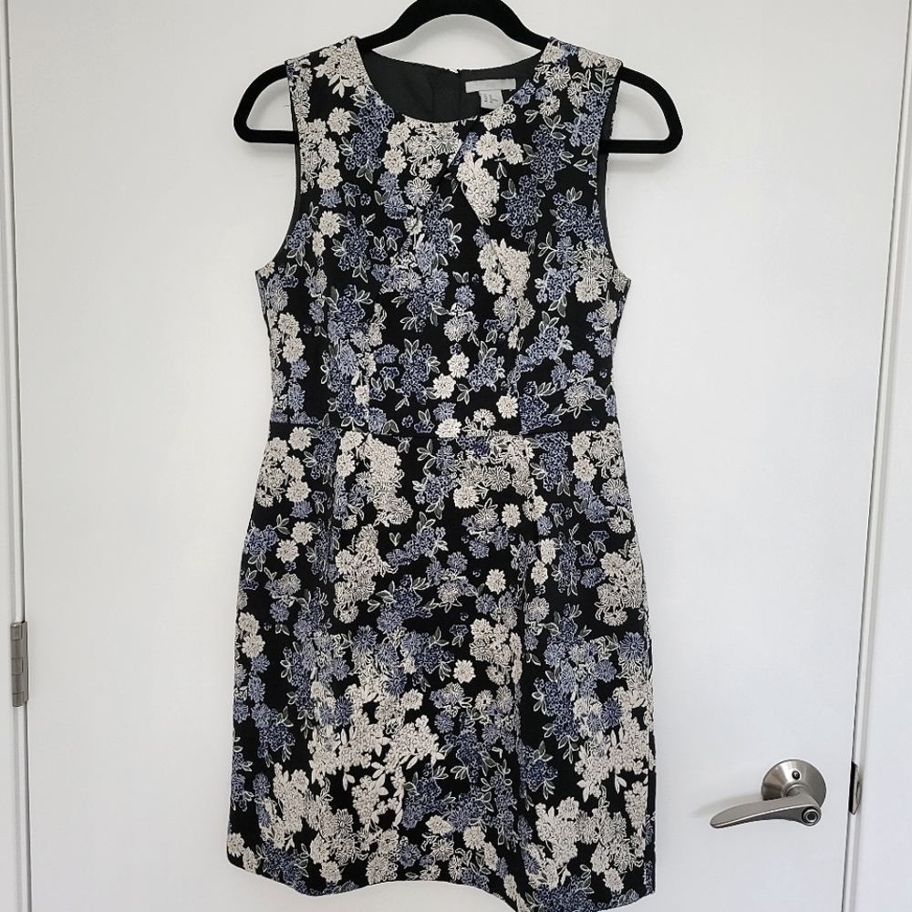 H&M floral sleeveless jacquard dress